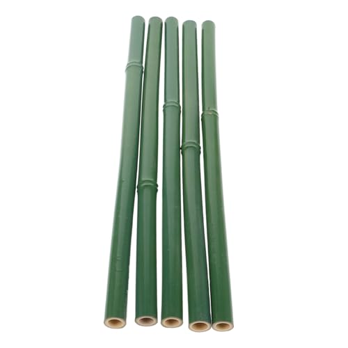 5個 シミュレートされた竹の棒 人工竹 diy用品 庭の竹の杭 プラスチ